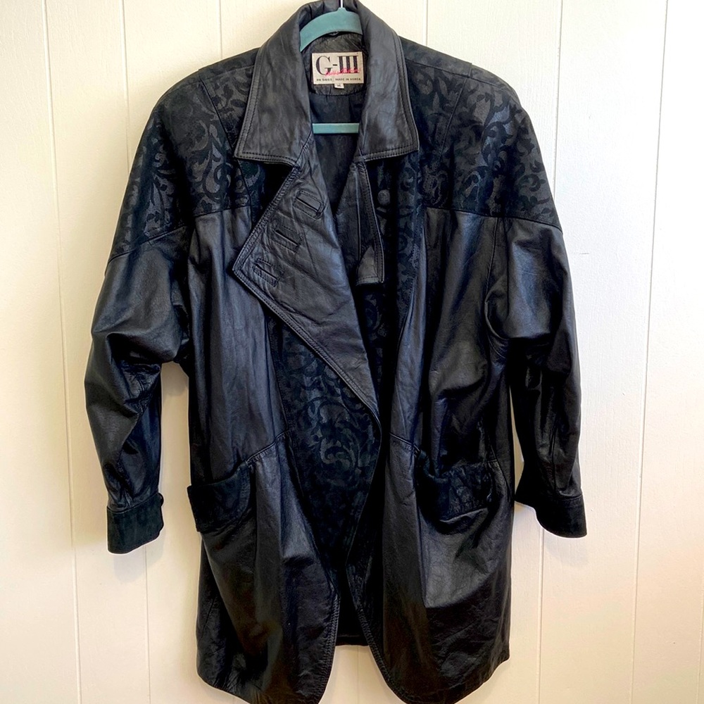 Vintage 80s G-III Leather Fashions Womens Mid Length Leather Jacket Size M